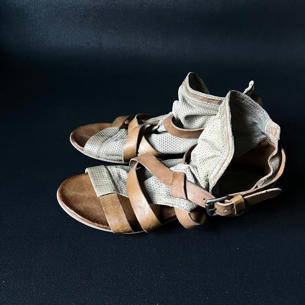 Miz Mooz Cassidy Leather Gladiator Block Heel Sandals EU 40 US 9 Artisan Boho